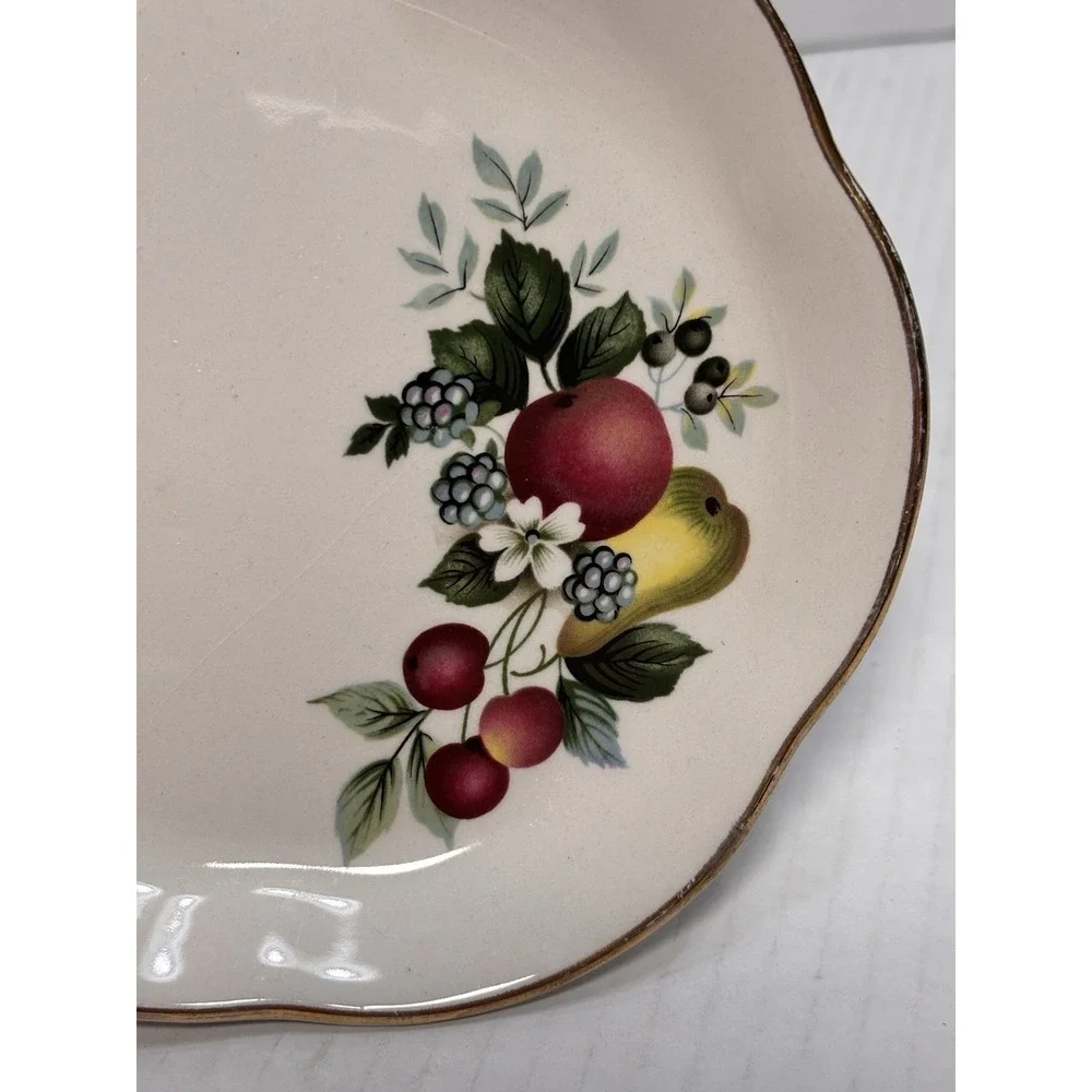 Vintage Old Foley James Kent England Fruit Candy Dish‎ Gold Trim Staffordshire